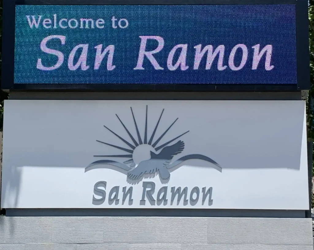 Digital welcome sign for San Ramon California — perfect for local ads targeting homeowners searching for sell my house fast San Ramon CA, as well as related terms like we buy houses San Ramon and cash offer for home San Ramon.