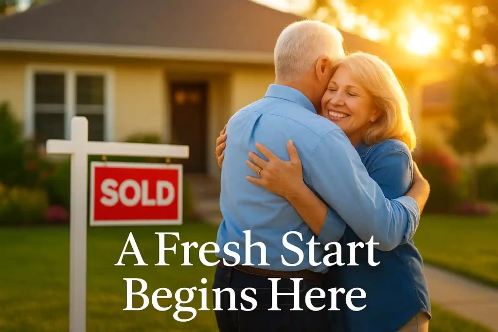 we buy houses daly city. Happy couple hugging after selling there house to a cash house buyer in daly city.