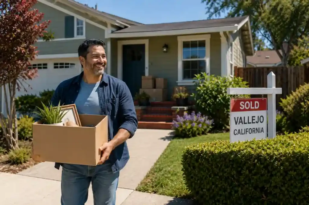 The best way to sell your house in Vallejo, California, with a happy homeowner moving out after the sale.