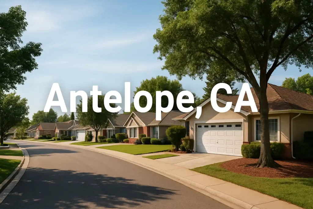 Cash home buyers Antelope CA serving local neighborhoods with single story ranch style homes and attached garages
