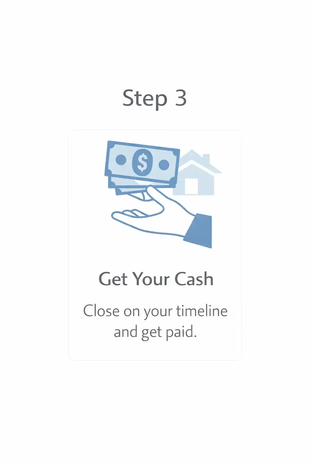 Home seller receiving cash after choosing a flexible closing date