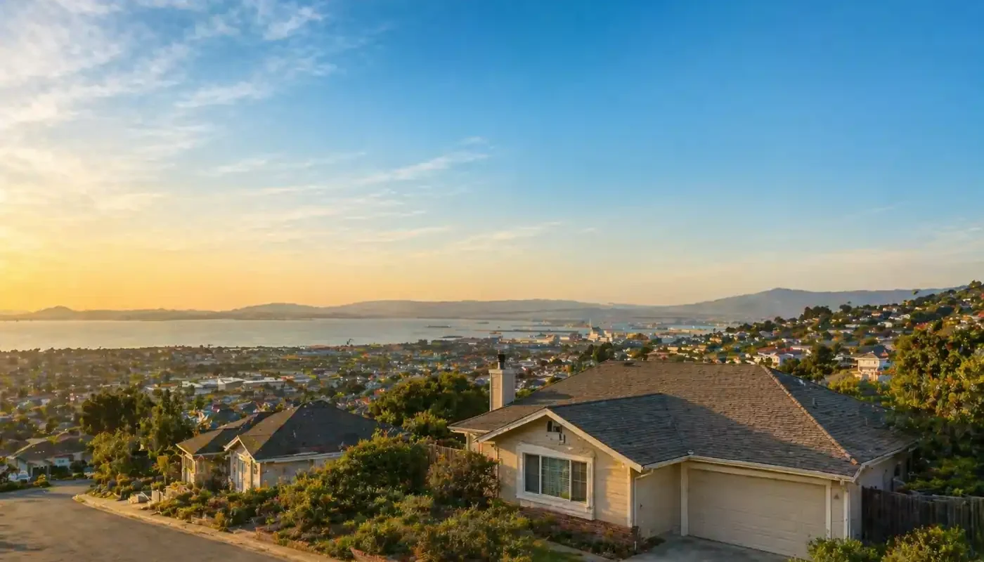 hercules ca hillside homes with bay view at sunset sell house fast hercules cash home buyers