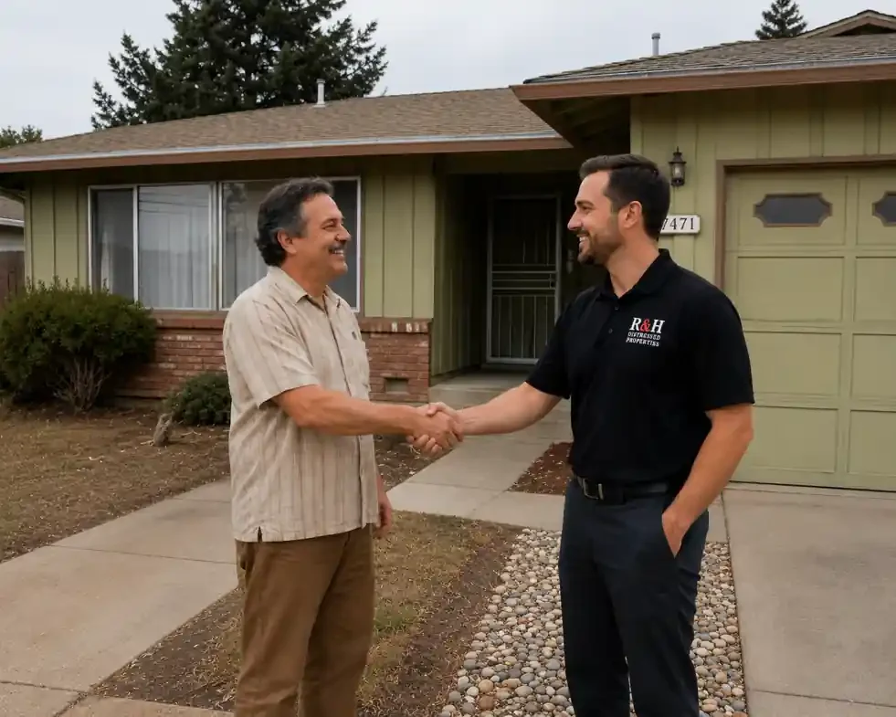 Happy Dublin California homeowner selling house fast for cash to local cash for homes buyer R&H Distressed Properties without repairs or realtor commissions