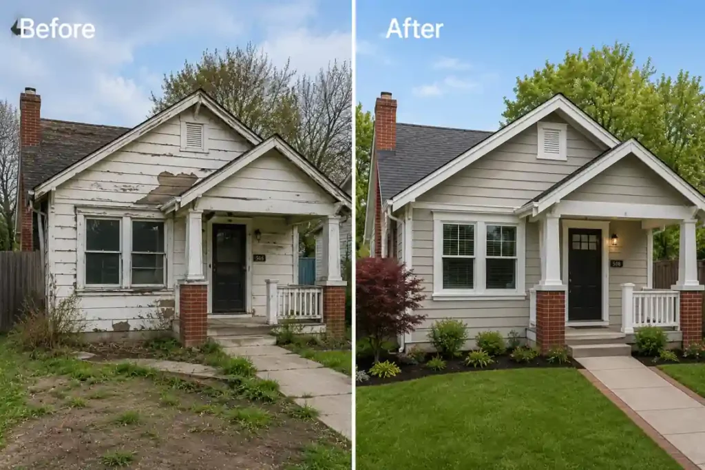 Sell my house fast in Rocklin CA. Before and after distressed house renovation in Rocklin CA