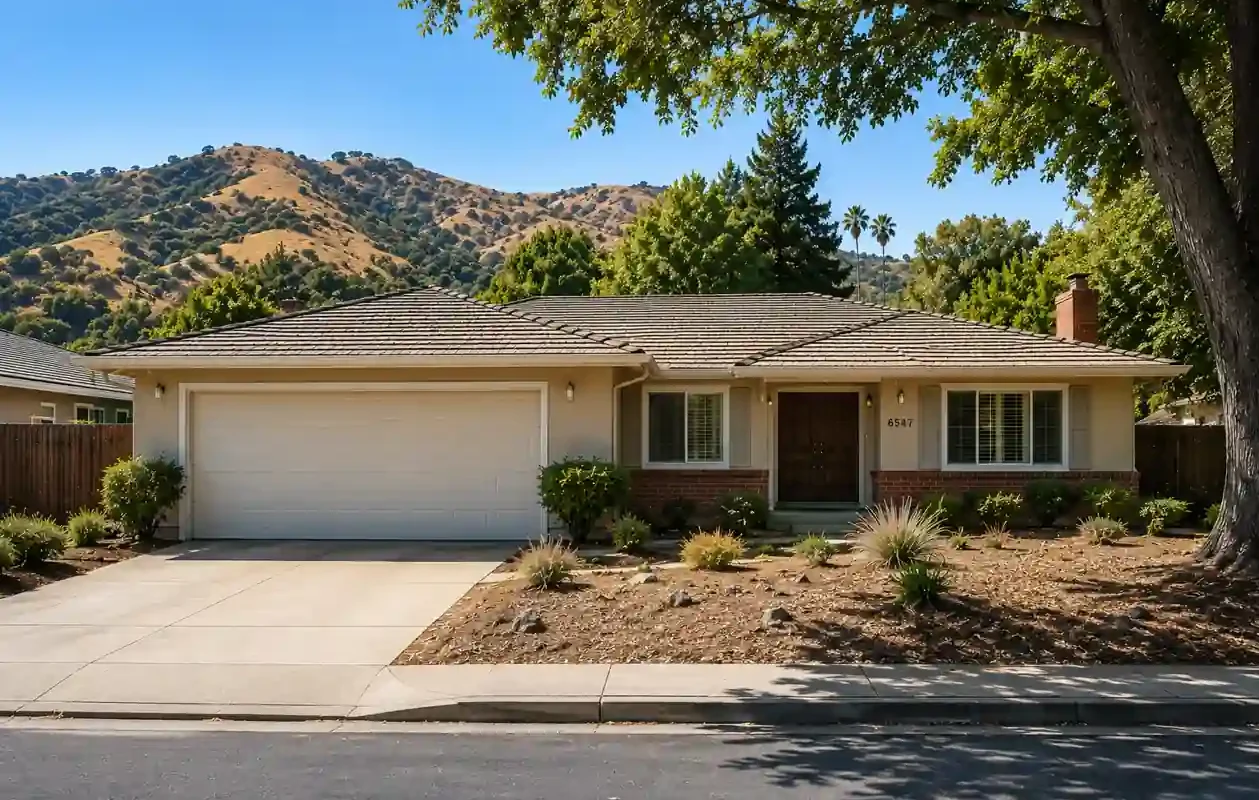 Sell my house fast Almaden Valley original condition home with hillside backdrop and mature neighborhood trees