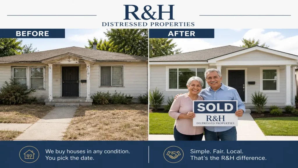 sell my house fast West Sacramento before and after home sale with older house and sold result by R&H Distressed Properties