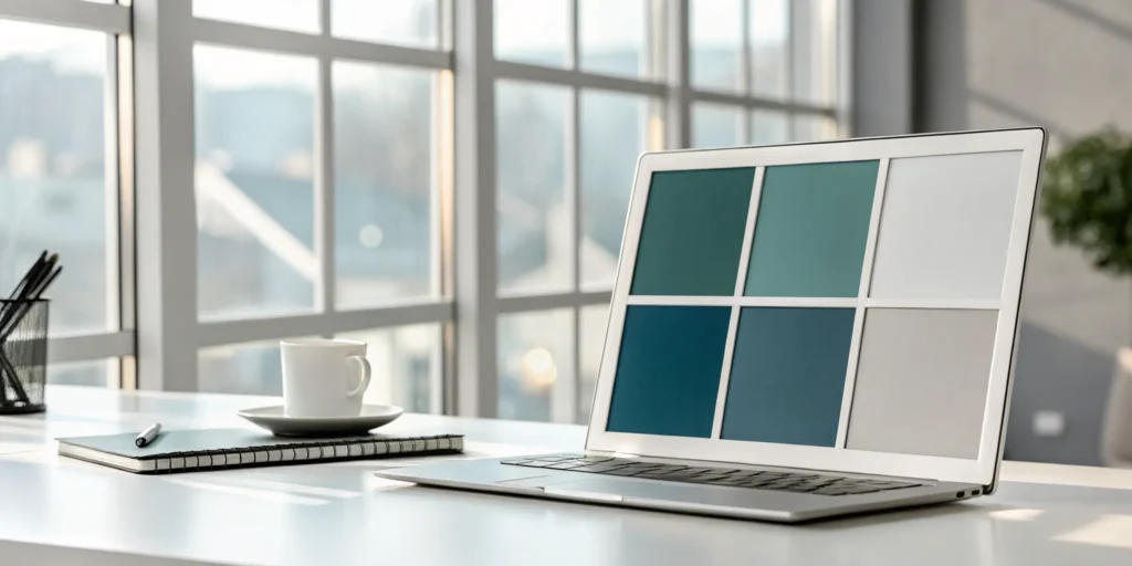 Laptop on a desk for planning a no commission home sale.