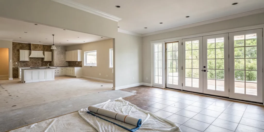 A house mid-renovation with kitchen upgrades, a project worth considering before selling.