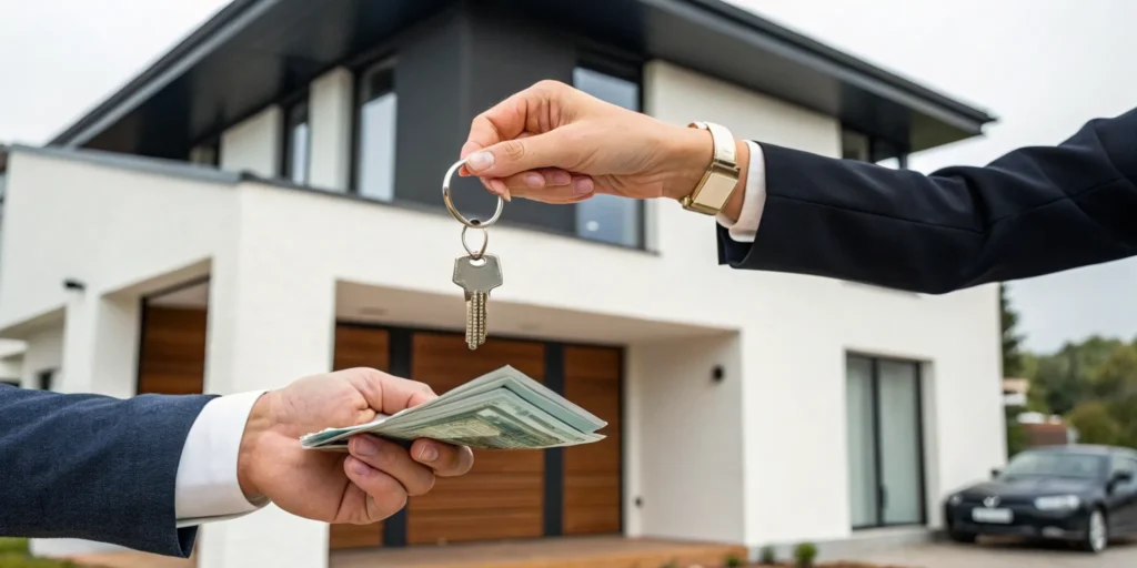 The fastest way to sell a house for cash is exchanging the keys for payment.