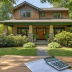 Washington home with calculator and property valuation worksheet