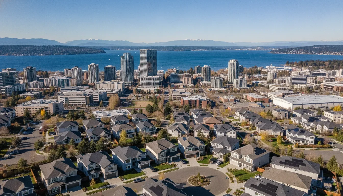 Renton Washington houses with Lake Washington and Mount Rainier showing the Renton real estate market 2026 housing landscape