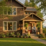 Two-story home with well-maintained yard in a quiet Puyallup, Washington neighborhood on a sunny afternoon