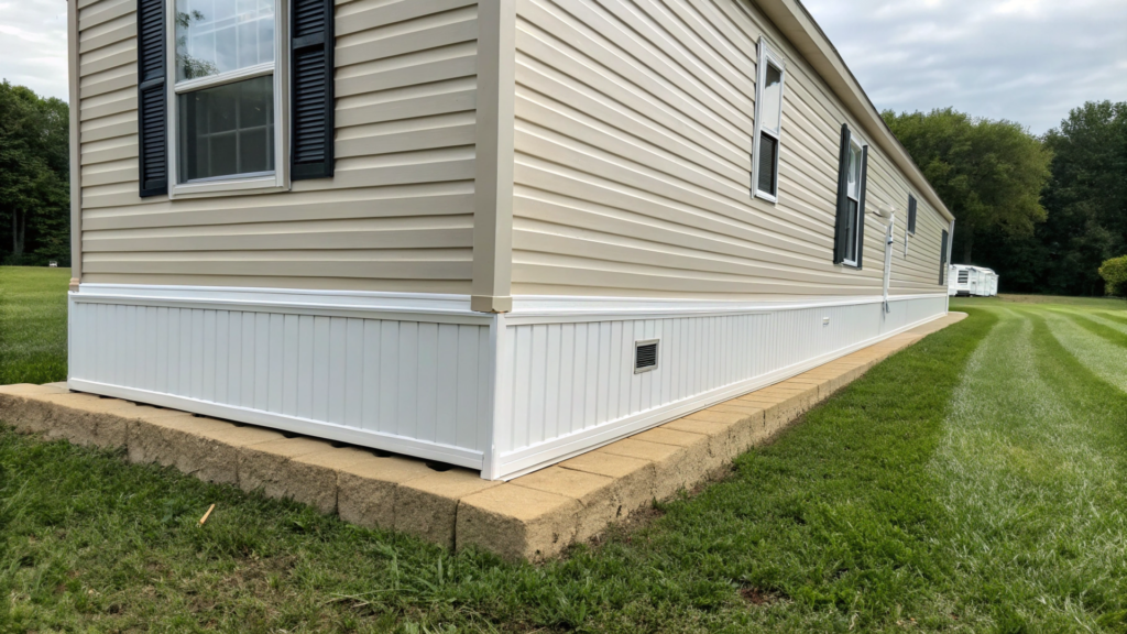 vinyl skirting on a mobile home