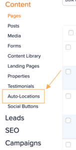 Screenshot pointing to the Auto-Locations feature in the Carrot dashboard