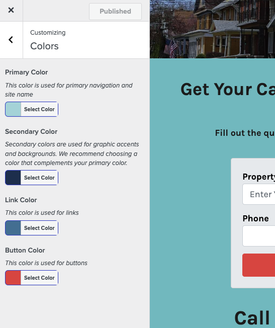Select your Carrot site colors