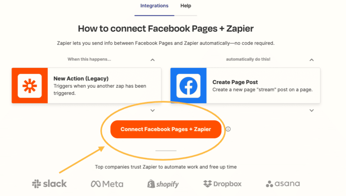 connect zapier to facebook