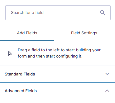 Screenshot showing advanced fields settings on a Carrot form.