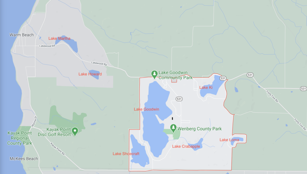 map of 7 lakes community in stanwood wa