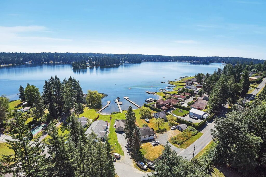 Drone Photography- Arial view of Lake Goodwin in Stanwood, WA