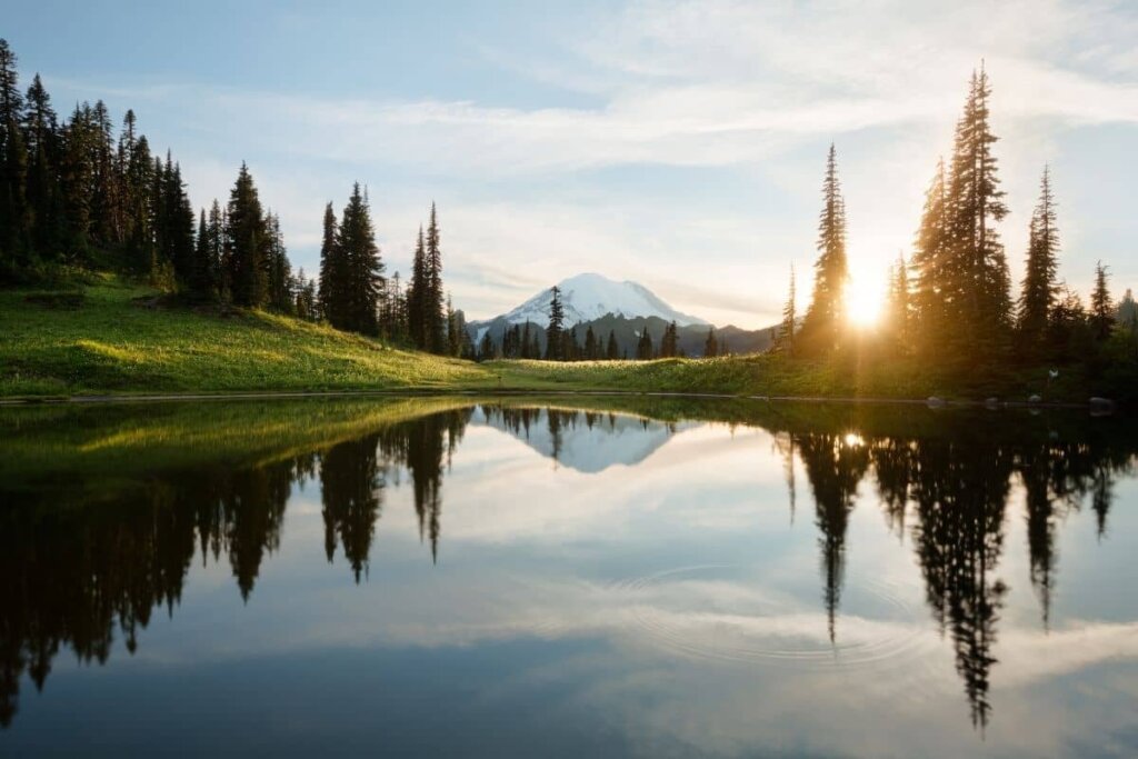 A pristine lake in Washington State with