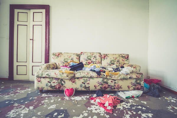 a damaged condo in Houston for sale as-is