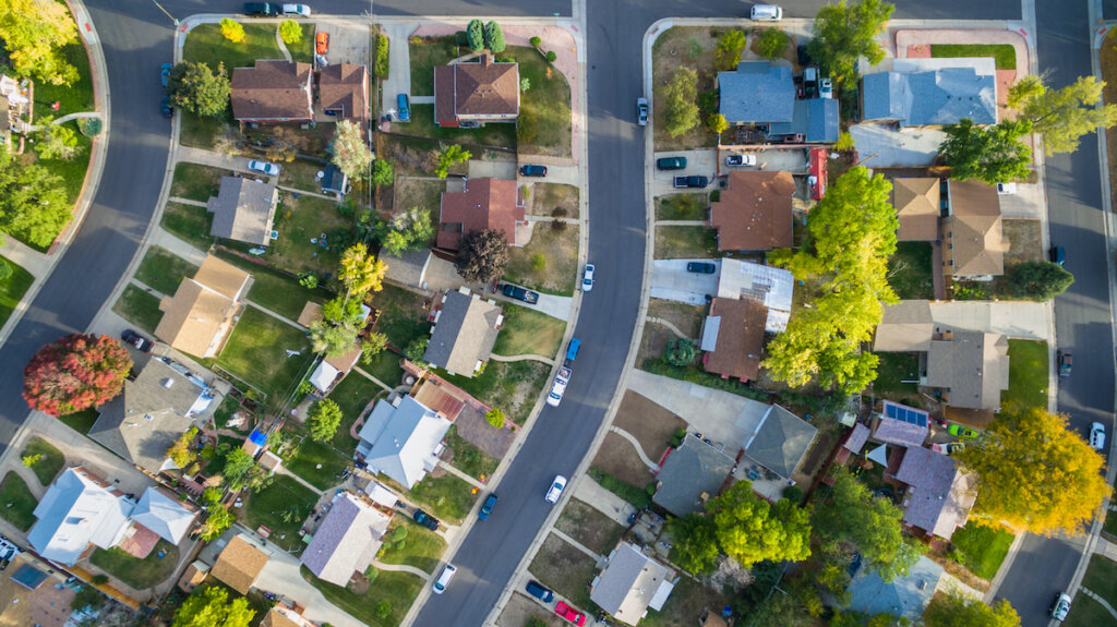 a street of houses in Houston