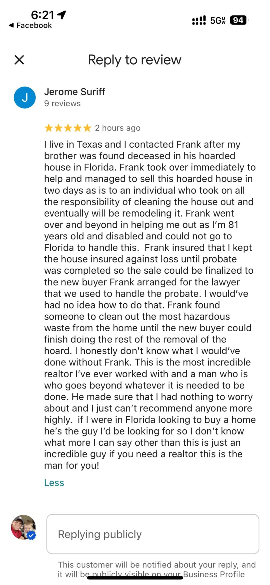 Frank Jr buy houses testimonial December 2025