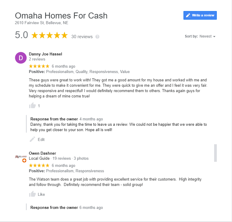 omaha homes for cash reviews