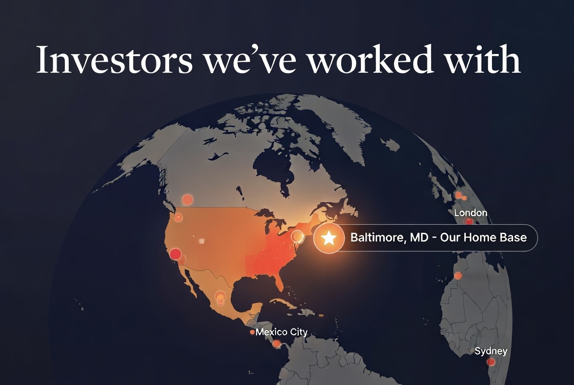 Investors we've worked with across the globe - Baltimore Turn Key Rentals