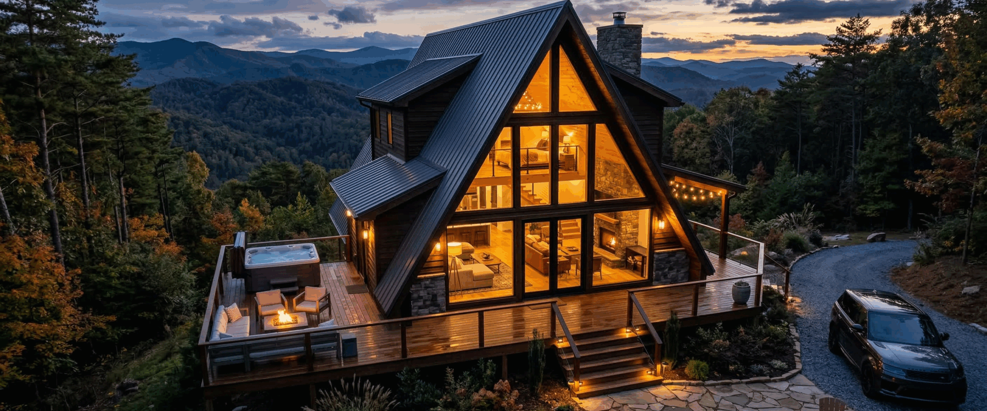 Luxury renovated cabin in North Georgia financed with a DSCR vacation rental loan.