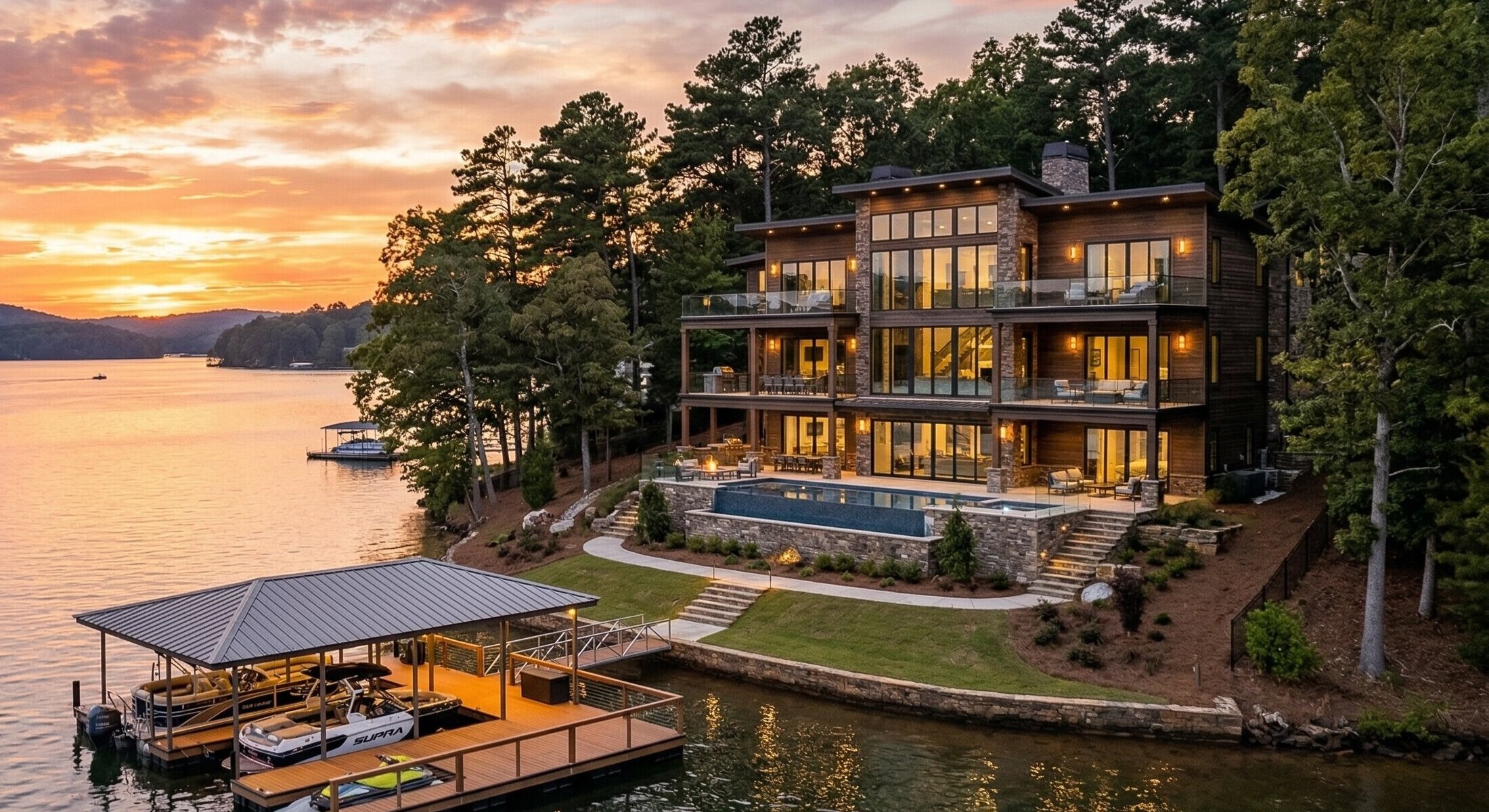 Renovated lakehouse on Lake Lanier financed with a DSCR vacation rental loan.