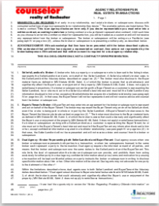 Page One of Agency Relationships Disclosure covers 3 Types of Agency Relationships and disclosures