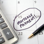 A calendar with a circled entry that reads, "mortgage payment!"