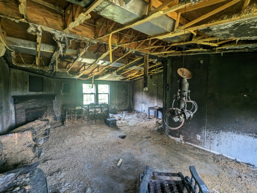 A purchased property with fire damage