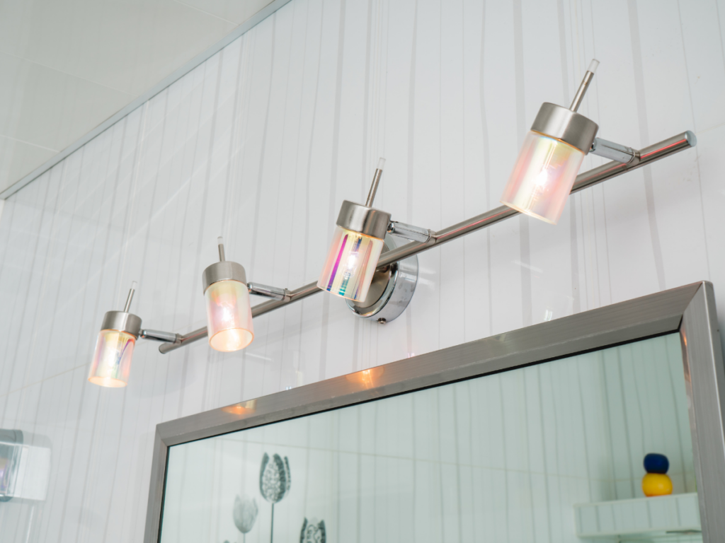 New light fixtures over a bathroom vanity