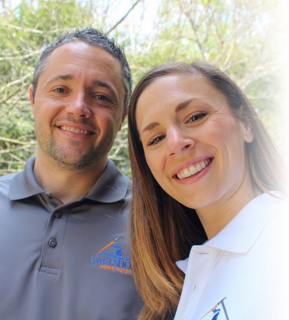 Ryan and Danielle with Lakeshore Home Buyer polo shirts