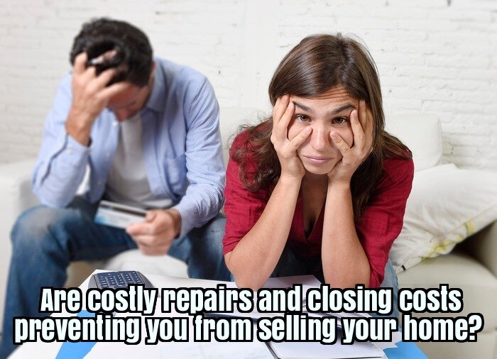 Young couple stressed about the high costs of selling their house