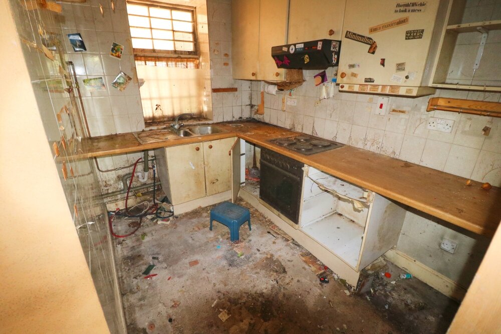 A kitchen in need of repair