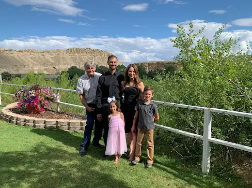 Eric Douros and family, including his father and kids, who inspired the Utah Close Fast company values.
