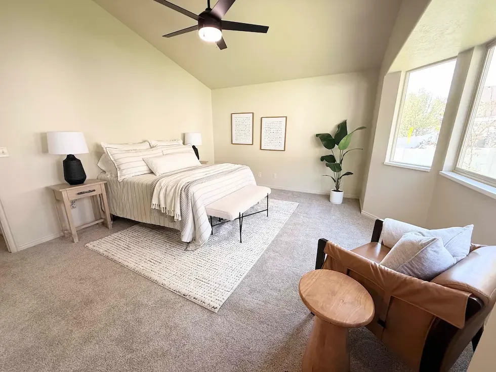 Bright updated bedroom in a renovated Kearns Utah home — Utah Close Fast buys houses as-is throughout Kearns and Salt Lake County with no repairs required from sellers