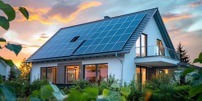 House with solar panels Michigan