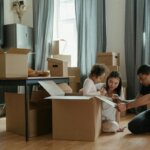 A family moving into a new home