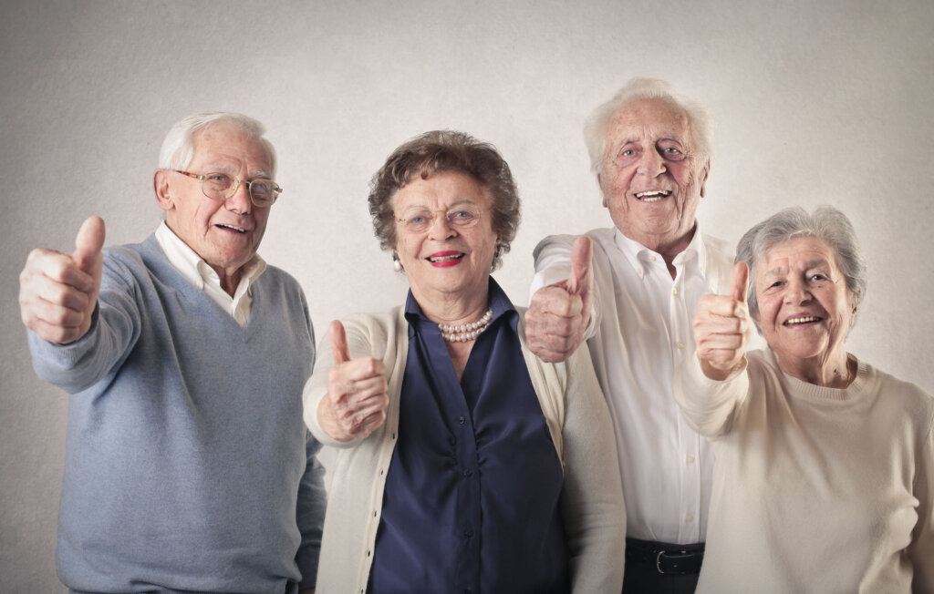 Senior Couple giving thumbs-up for Making Medicare Easy Many Happy My Medicare Search Clients give a thumbs up for the great service they received