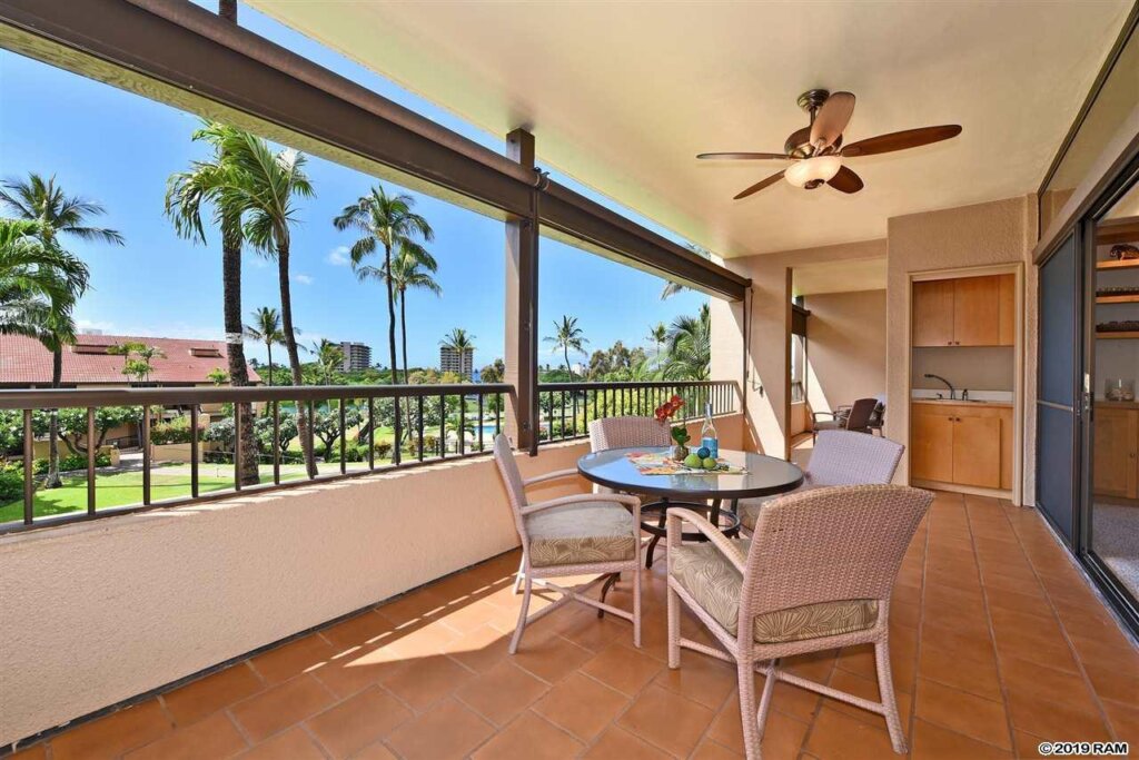The lanai of a condo in Kaanapali that we worked on in 2019 before the fires of 2023 tore through Lahaina.