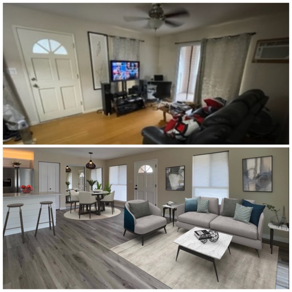 Before and after pictures of a condo we bought in Hawaii