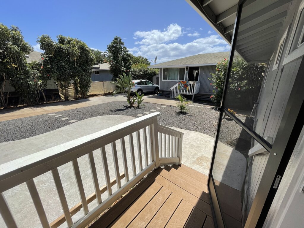 Backyard of a house in Central Kihei that Maui Home Buyers bought off market in 2021 and turned into a rental.