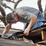 Close,Up,View,Of,Man,Using,Removing,Rotten,Wood,From