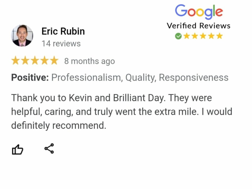 Review from Eric that we are willing to go the extra mile for home sellers.