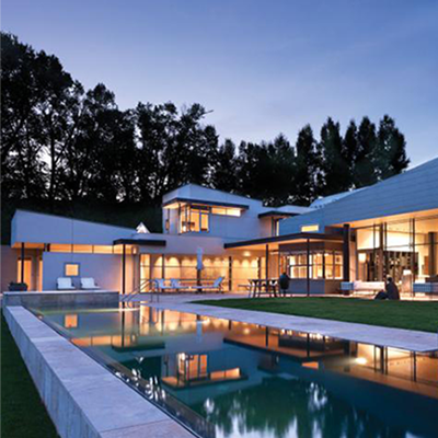 modern home backyard with pool