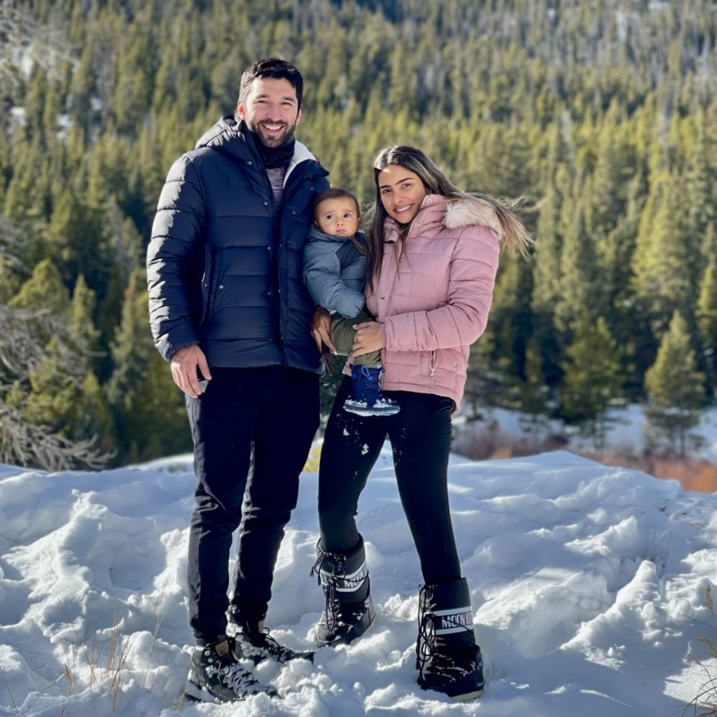 Marco Padilla with wife and child